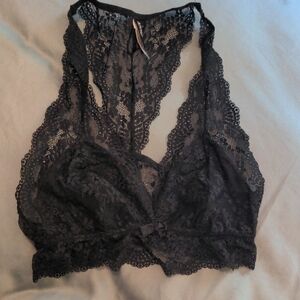 Adore Me Black Lace Halter Bralette